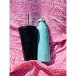 Black Thermos Cup 480ml | Ανοξείδωτο Καλαμάκι
