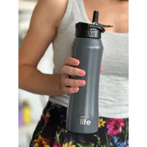 Grey Thermos 550ml | Εσωτερικό Καλαμάκι